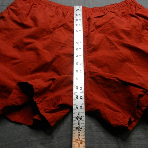VINTAGE Big Dogs Swim Trunks Shorts Women's XL Orange Nylon Lined Logo - Picture 3 of 12